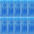 Blue Backdrop Wavy Tinsel Foil Fringe Curtains for Parties Sparkle Metallic Wavy Blue Birthday Decorations for Streamers Party Decorations Photo Booth Props Birthday Ocean Party Decor Supplies
