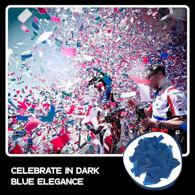 Ultimate Confetti, Dark Blue Biodegradable Confetti - Rectangular Flame-Resistant Tissue Paper Confetti for Cannon and Launcher use – Best for Gender Reveal, Parties, and Concerts - 20 lb, 320 oz
