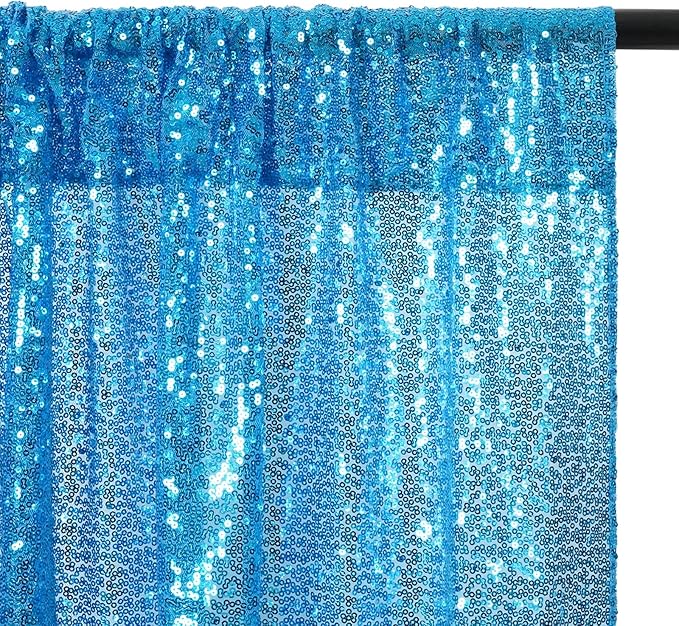 Eternal Beauty Turquoise Sequin Backdrop, 10x10 Ft Glitter Background Curtains for Shimmer Photography Party Wedding Birthday Back Drop Decor