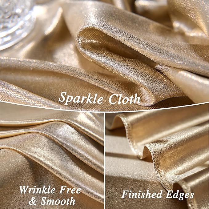 20ftx10ft Champagne Sequin Backdrop Curtain for Parties, 4 Panels Wrinkle Free Glitter Photo Backdrop Drapes Shimmer Back Drop Cloth for Wedding Birthday Christmas Photography Background