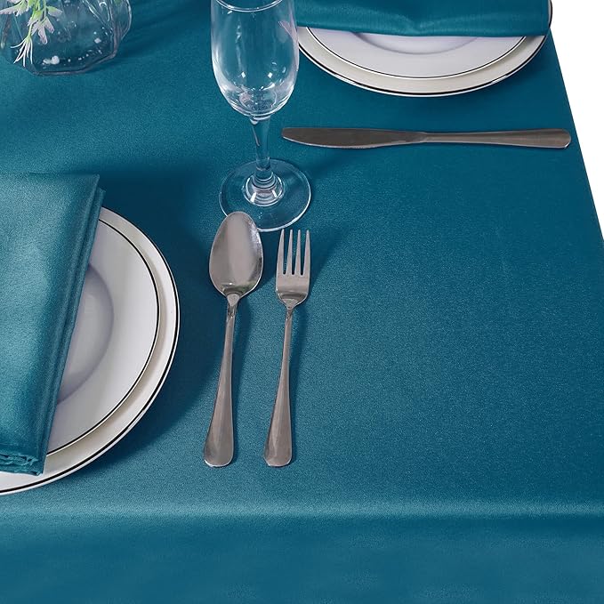 Cupuamon Square Tablecloth 90x90 inch Washable Polyester Fabric Table Cloth for Wedding Party Dining Banquet Decoration（90x90,Caribbean Blue）