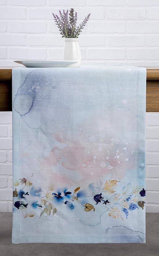Maison d' Hermine Table Runner 100% Cotton Single Layer Table Runners 108 inches Long Decorative for Home Kitchen Dining Party Wedding Bridal Shower Spring Summer (Lazy Summer Days, 14.50" x 108")
