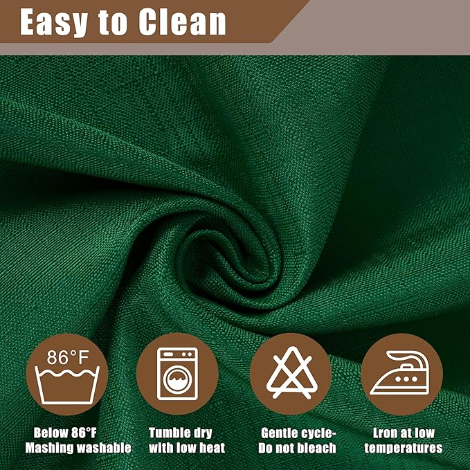 Fitable Faux Linen Christmas Tablecloths 2 Pack, Burlap Textured Table Clothes Rectangle, Decorative Table Covers for Winter Holiday Kitchen Dining Party Farmhouse (Hunter Green, 54 x 78 Inch)