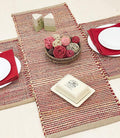 Chardin home Natural Jute Table Runner 13x36 Inch – Vintage Boho Rustic Table Decor – Handwoven Table Runner in Natural Jute and Red – Farmhouse Dining or Console Table Accent