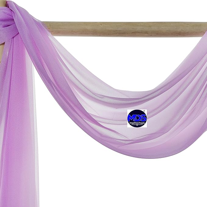 MDS Halloween Chiffon Draping Fabric - 2 Panel, 30" Wide x 75ft Long - Sheer Spooky Arbor & Canopy Drapery for Haunted House Backdrops, Party Ceilings, DIY Costumes & Themed Events - Orchid