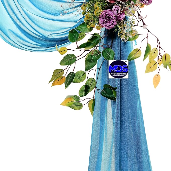 MDS Halloween Chiffon Draping Fabric - 1 Panel, 30" Wide x 30ft Long - Sheer Spooky Arbor & Canopy Drapery for Haunted House Backdrops, Party Ceilings, DIY Costumes & Themed Events - Dark Teal
