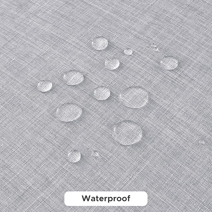 Fitable Faux Linen Tablecloths for Rectangle Tables: Water & Stain Resistant Farmhouse Table Cloth, Washable Burlap Textured Table Covers for Kitchen Dining Party(2 Pack, 52x70 Inch, Light Grey)