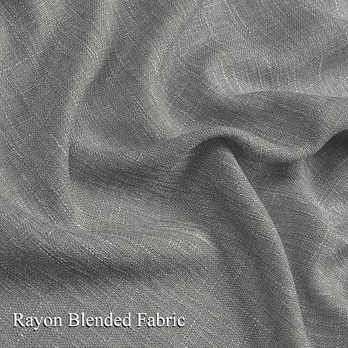 Vision Home Pinch Pleated Gray Semi Sheer Curtains Textured Light Filtering Window Curtains 63 inch for Living Room Bedroom Rayon Blended Charcoal Grey Pinch Pleat Drapes with Hooks 2 Panels 40"Wx63"L