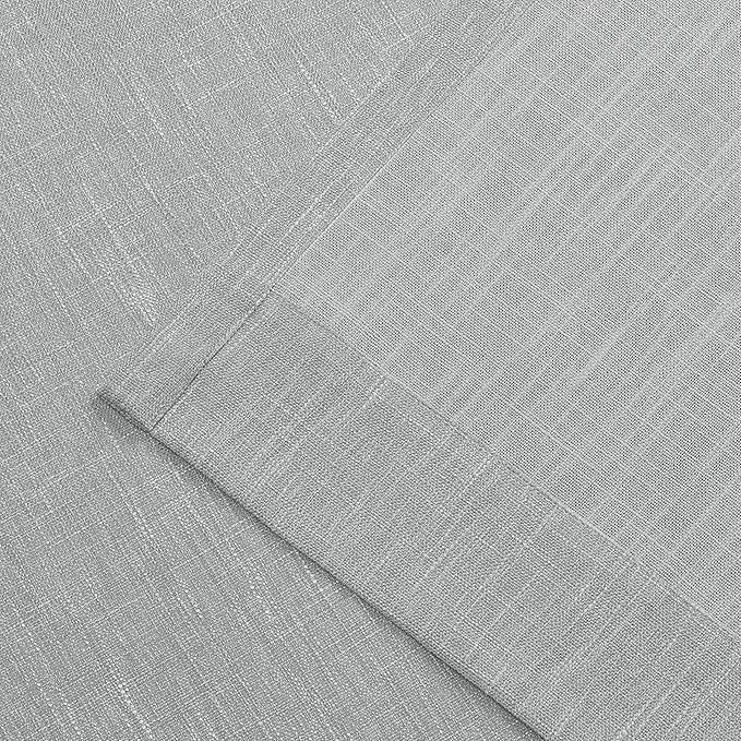 Vision Home Gray Pinch Pleated Semi Sheer Curtains Textured Light Filtering Window Curtains 120 inches for Living Room Bedroom Silver Grey Pinch Pleat Drapes with Hooks Back Tabs 2 Panels 40" Wx120 L