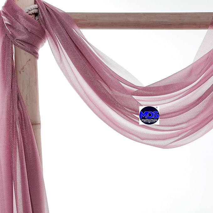 MDS Halloween Chiffon Draping Fabric - 1 Panel, 30" Wide x 40ft Long - Sheer Spooky Arbor & Canopy Drapery for Haunted House Backdrops, Party Ceilings, DIY Costumes & Themed Events - Mauva