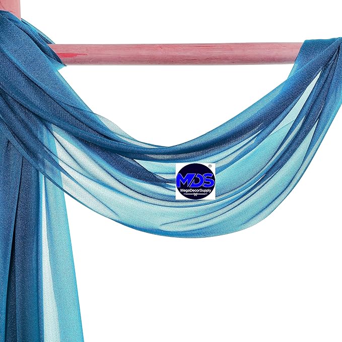 MDS Halloween Chiffon Draping Fabric - 1 Panel, 30" Wide x 30ft Long - Sheer Spooky Arbor & Canopy Drapery for Haunted House Backdrops, Party Ceilings, DIY Costumes & Themed Events - Dark Teal