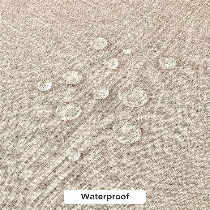Fitable Faux Linen Tablecloths for Rectangle Tables: Water & Stain Resistant Farmhouse Table Cloth, Washable Burlap Textured Table Covers for Kitchen Dining Party(2 Pack, 60x102 Inch, Beige)