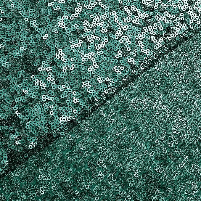Sugargirl Dark Green Sequin Backdrop Curtain 4 Panels 2FTx8FT Glitter Dark Green Background Drapes Sparkle Photography Backdrop for Party Wedding Birthday Wall Decoration