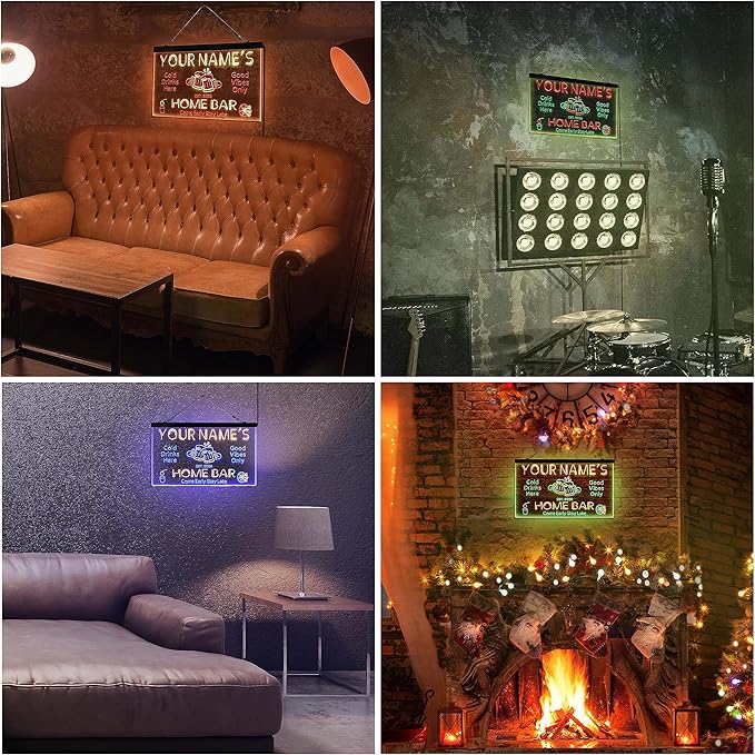 ADVPRO Personalized Your Name Custom Home Bar Beer Established Year Dual Color LED Neon Sign Green & Red 24 x 16 Inches st6s64-p1-tm-gr