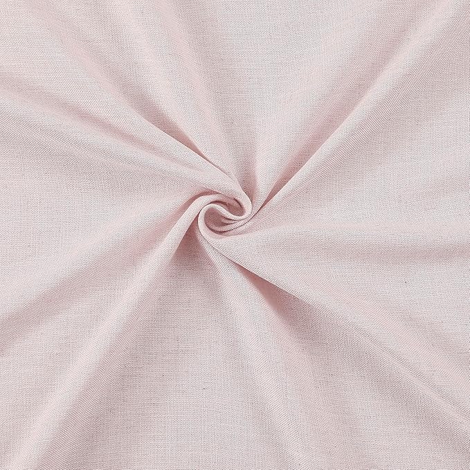 Vision Home Soft Pink Pinch Pleated Semi Sheer Curtains Textured Linen Blended Light Filtering Window Curtains 95 inch for Living Room Bedroom Patio Pinch Pleat Drapes with Hooks 1 Panel 60" Wx95 L